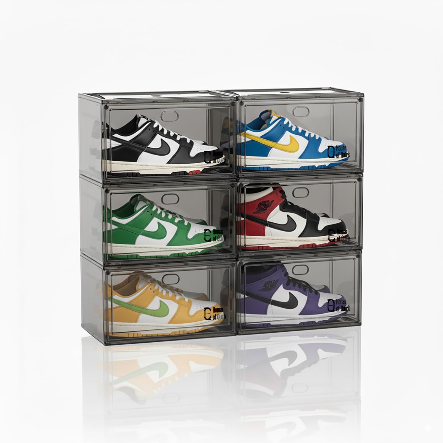 Shoe Storage Organizer Boxes Black - salesmania