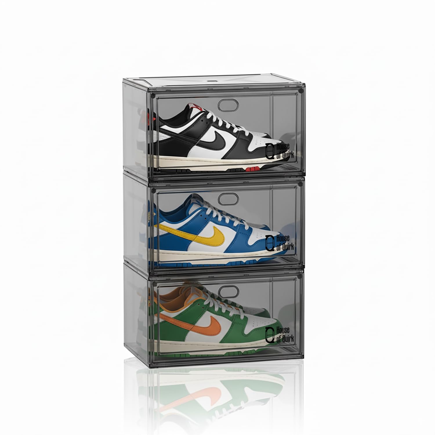 Shoe Storage Organizer Boxes Black - salesmania