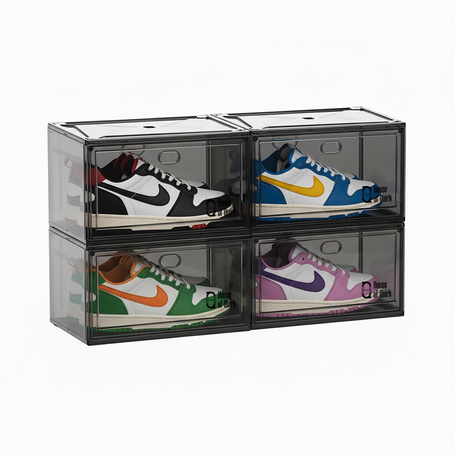 Shoe Storage Organizer Boxes Black - salesmania