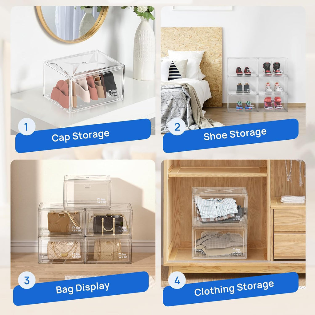 Shoe Storage Organizer Boxes White - salesmania