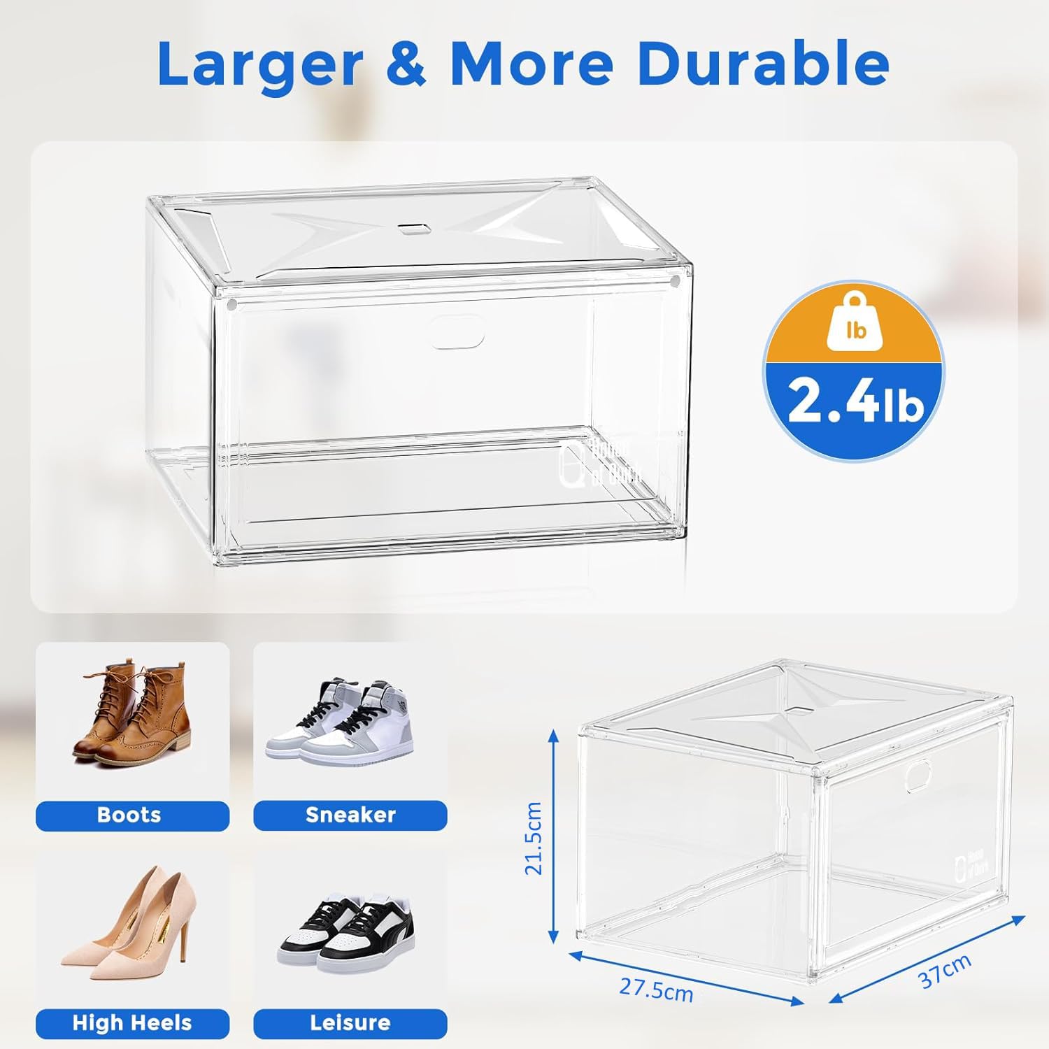Shoe Storage Organizer Boxes White - salesmania