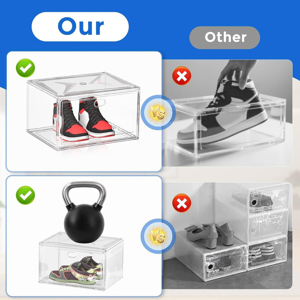 Shoe Storage Organizer Boxes White - salesmania