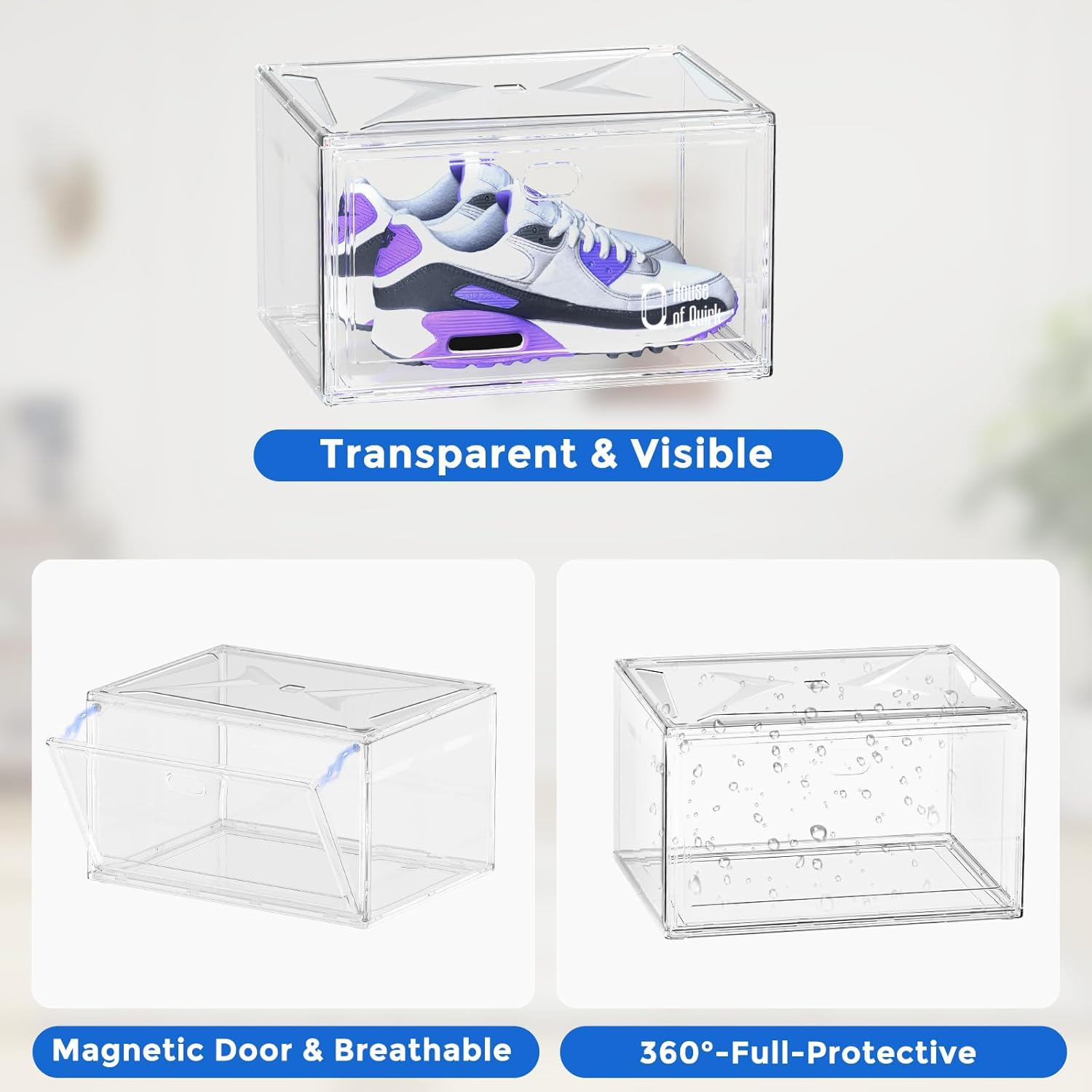 Shoe Storage Organizer Boxes White - salesmania