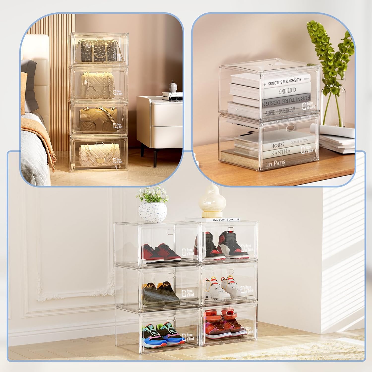 Shoe Storage Organizer Boxes White - salesmania