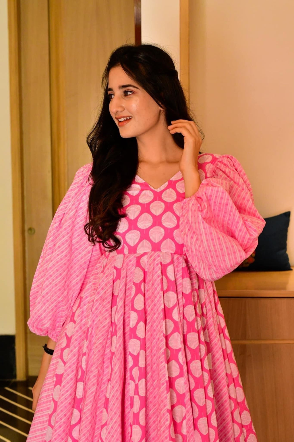 Sofia baby pink cotton dress - salesmania