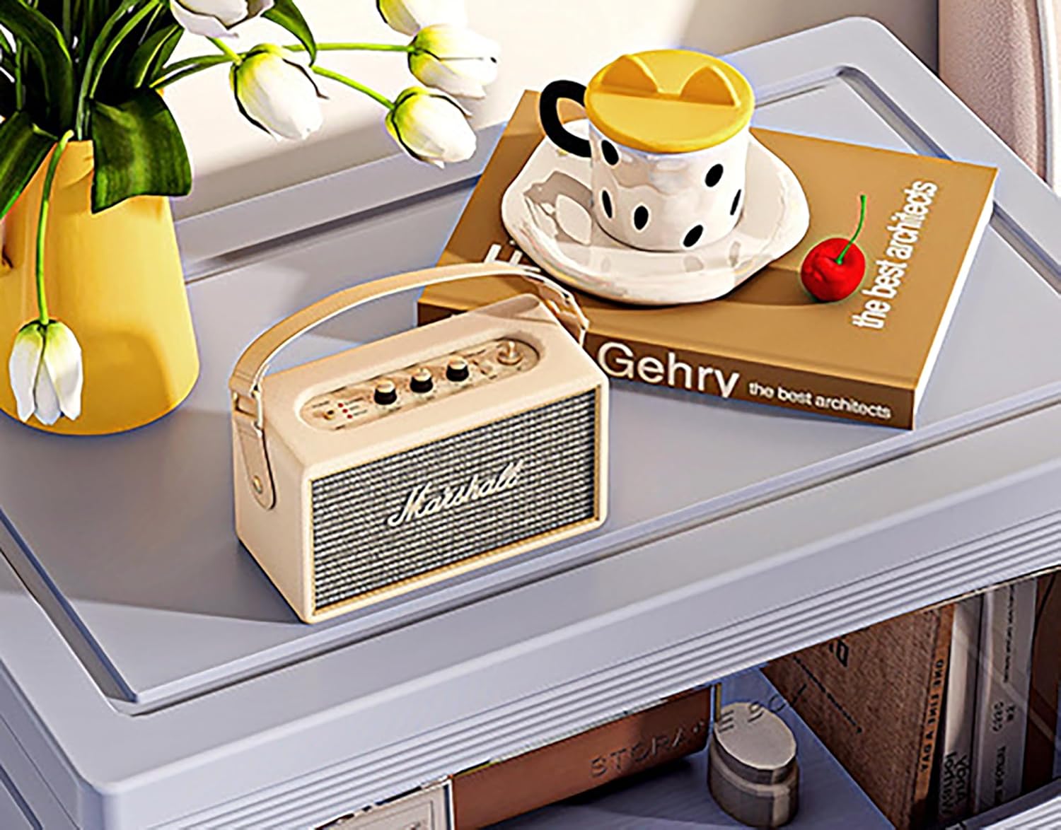 Stackable Collapsible Storage Box Cabinet with Wheels & Flip Doors (Grey) - salesmania