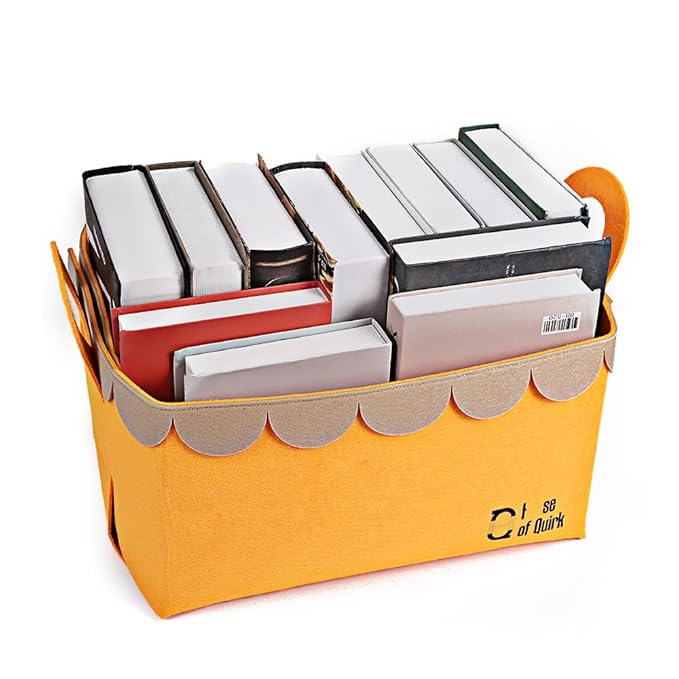 Storage Basket Felt Storage Bin Organizer with Carry Handles (Pack of 3) - salesmania