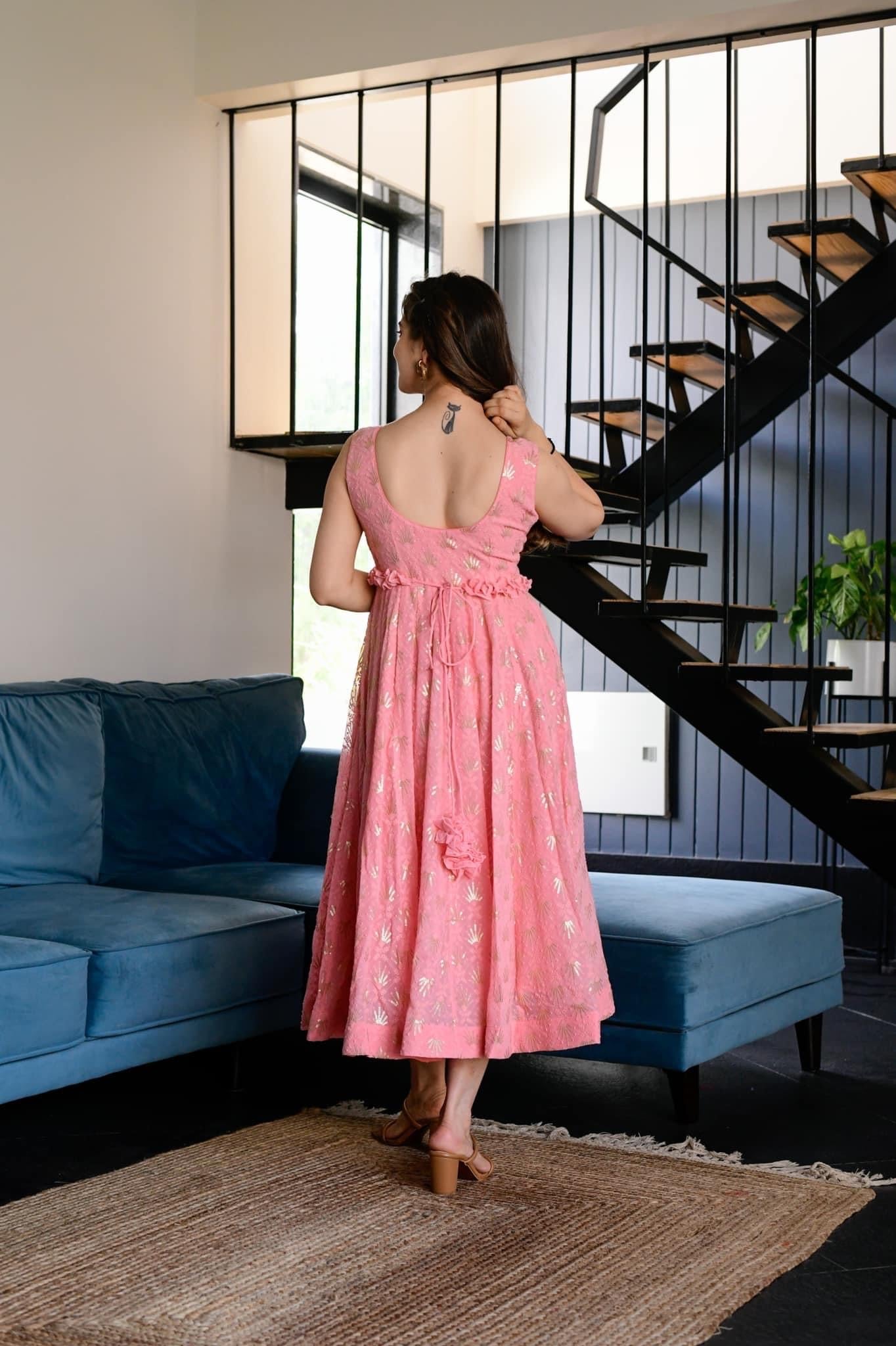 tarifa georgette embroidered dress - salesmania