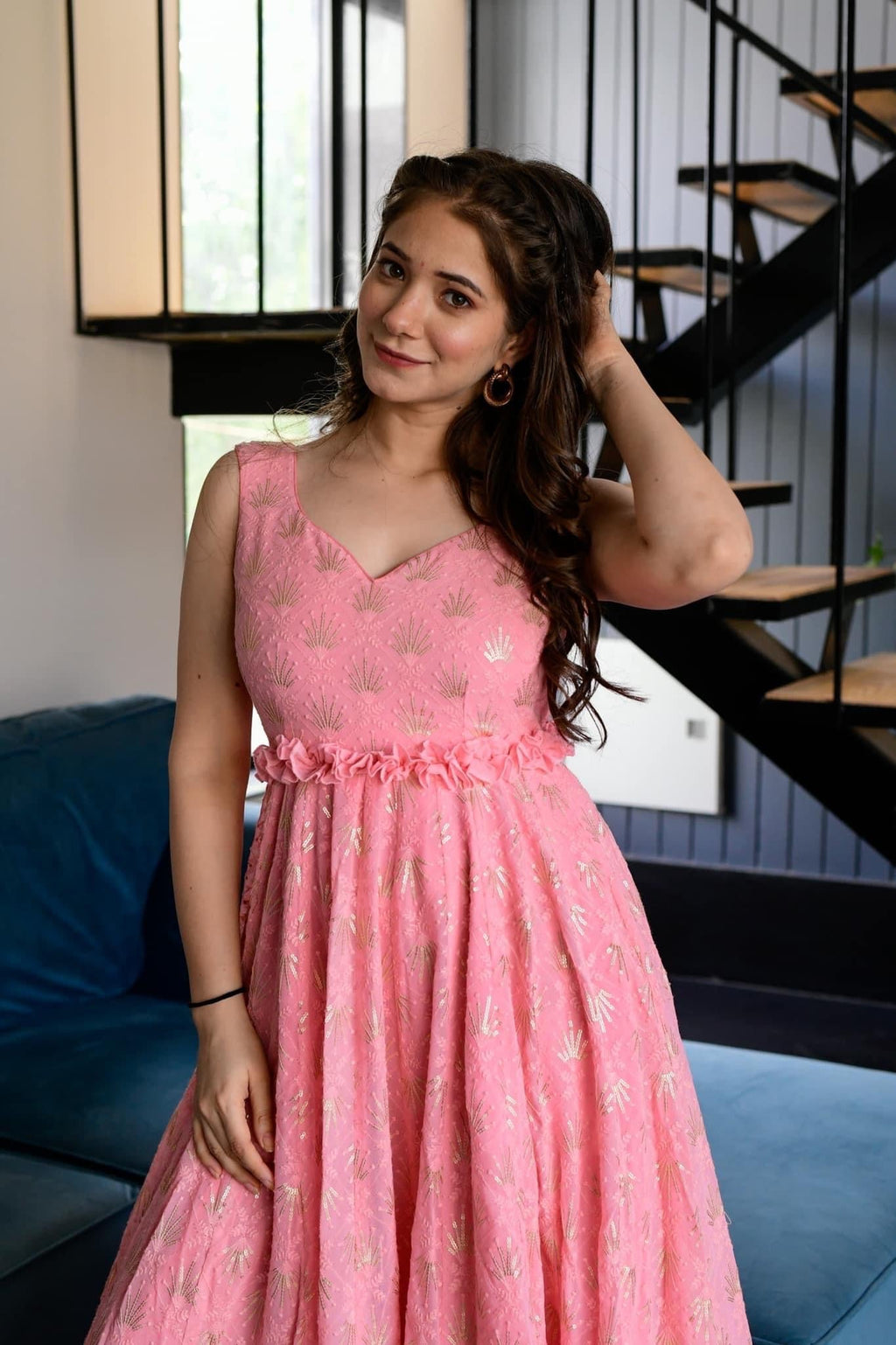 tarifa georgette embroidered dress - salesmania