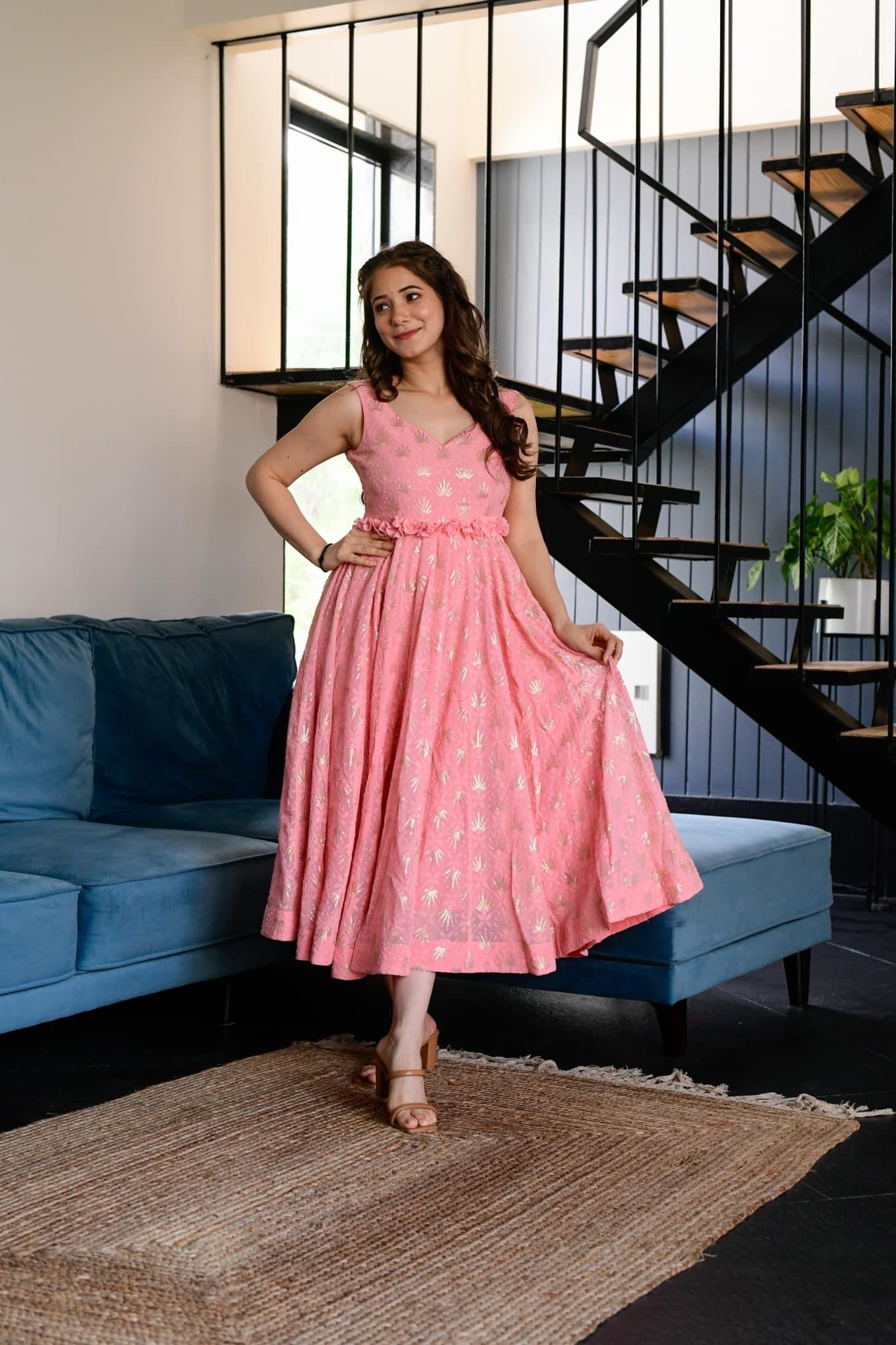 tarifa georgette embroidered dress - salesmania