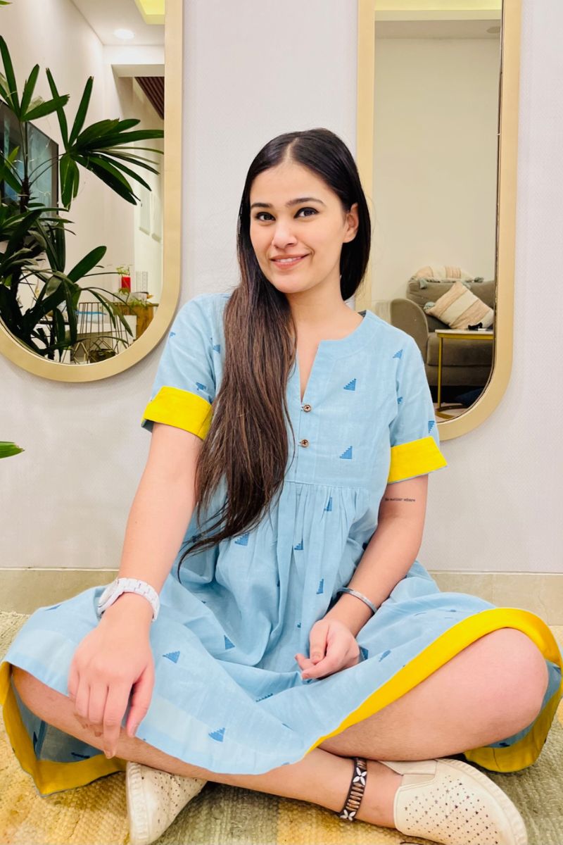 TRIBAL EMBROIDERED FLARED DRESS - salesmania