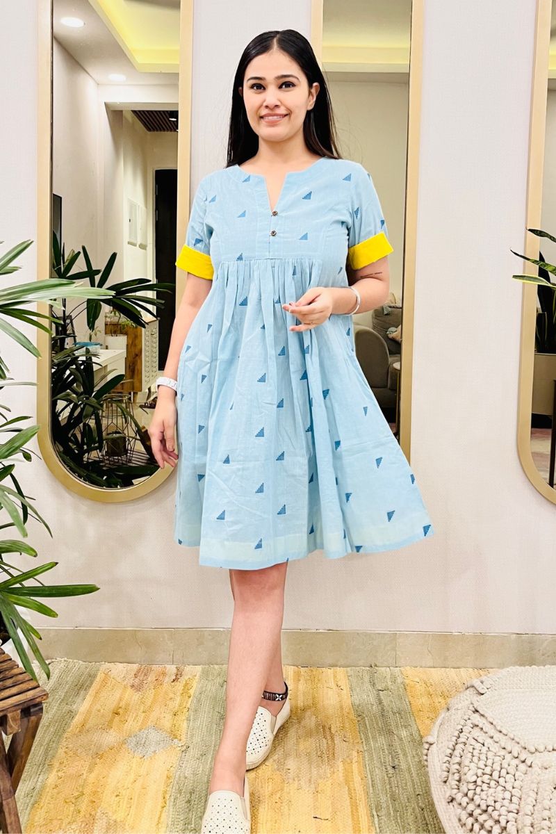 TRIBAL EMBROIDERED FLARED DRESS - salesmania