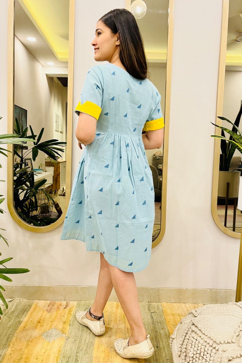 TRIBAL EMBROIDERED FLARED DRESS - salesmania