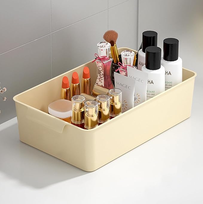 Under Sliding Cabinet Basket Organizer, 2 Layer Organizers (Red/Cream) - salesmania