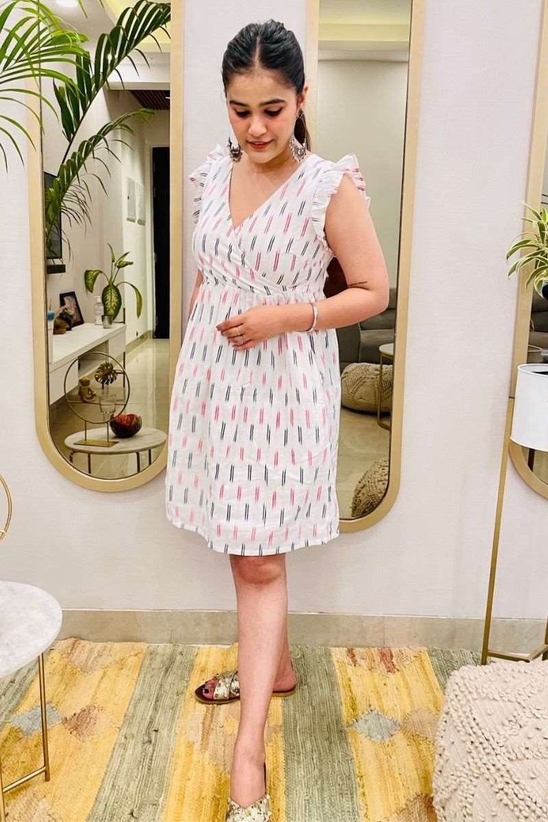 WHITE LEA FLARED DRESS - salesmania