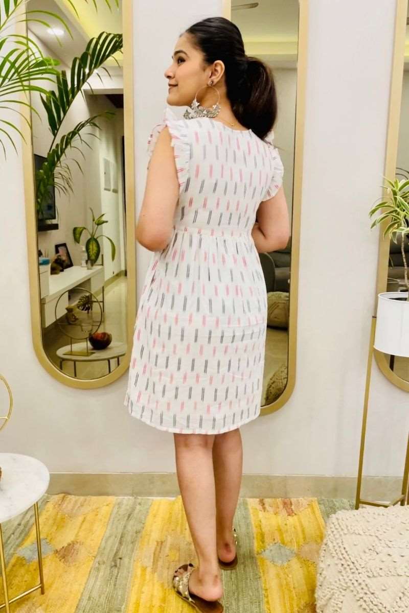 WHITE LEA FLARED DRESS - salesmania